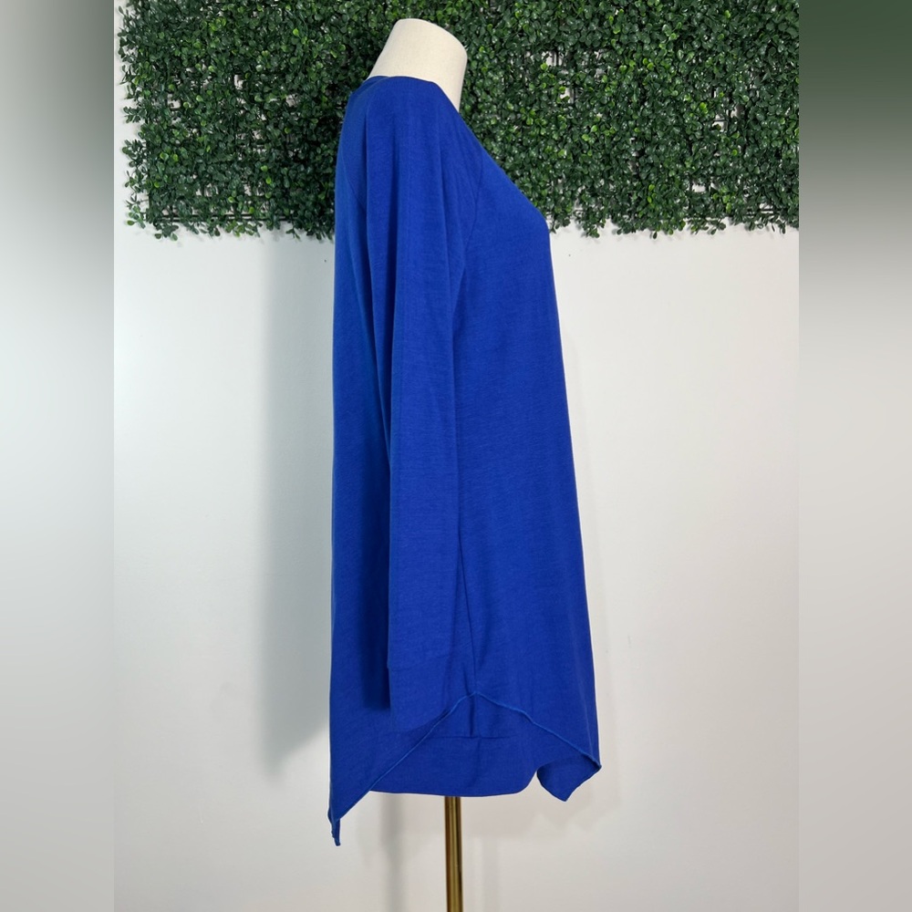 Soft Surroundings Asymmetrical Cobalt Blue Madison Cape Sweater Tunic Size M - Picture 4 of 11